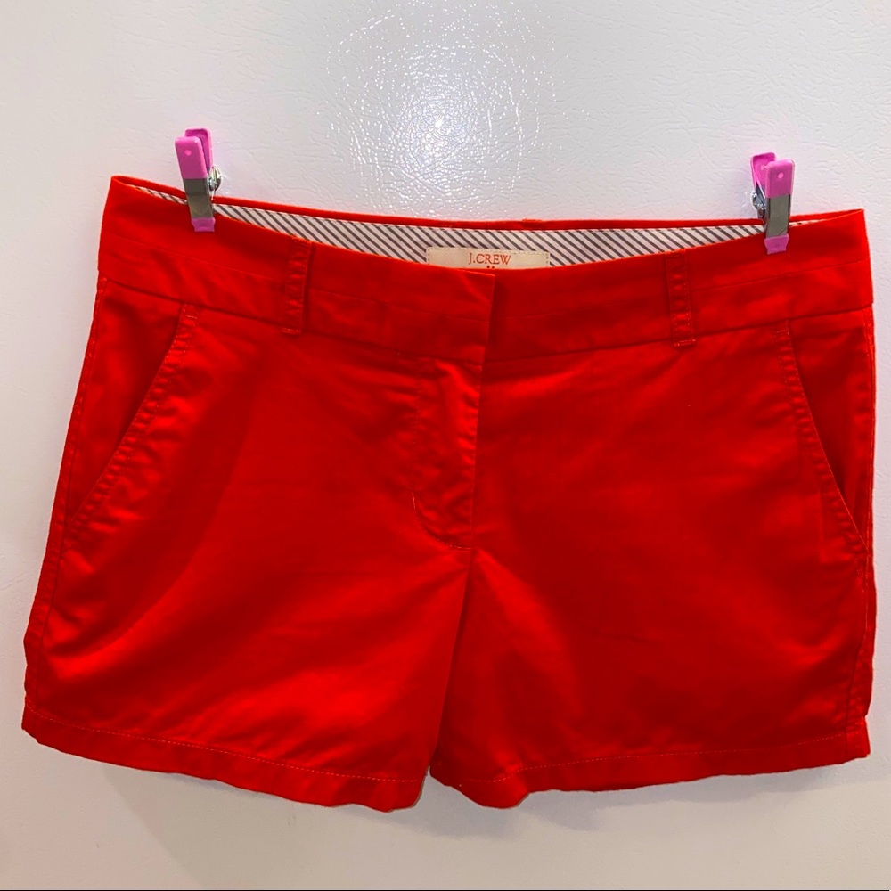 J. Crew Women’s Chino Broken In Shorts 100% Cotton Red Size 2